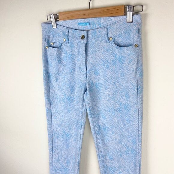 J. McLaughlin Lexi Snake Print Straight Leg Knit Jean - Light Blue - Picture 3 of 8
